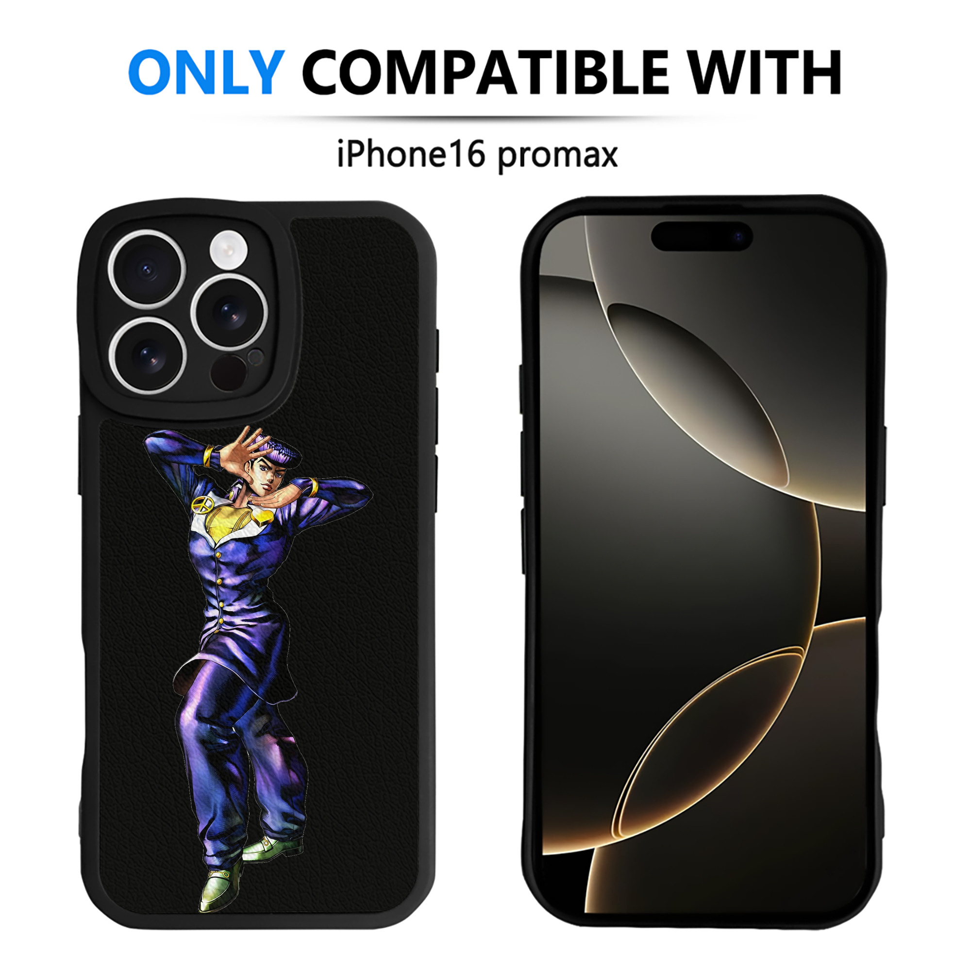 （画像用） ジョジョの奇妙な冒険 ひがしかた じょうすけ JoJo's Bizarre Adventure Higashikata Josuke 【iPhone 16シリーズ対応】シリコンスマホケース（レザー調） 材質：シリコン